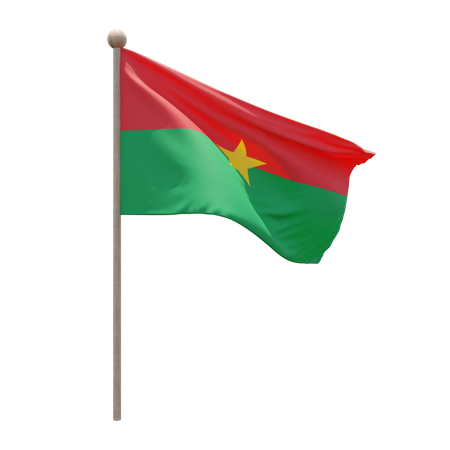 Burkina Faso Flagpole  3D Icon