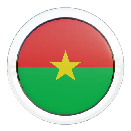 Burkina Faso Round Flag  3D Icon