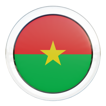 Burkina Faso Round Flag  3D Icon