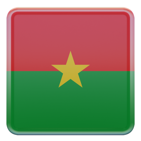 Burkina Faso Square Flag  3D Icon
