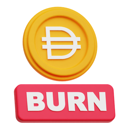 Burn Dai Token  3D Icon