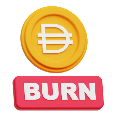 Burn Dai Token  3D Icon