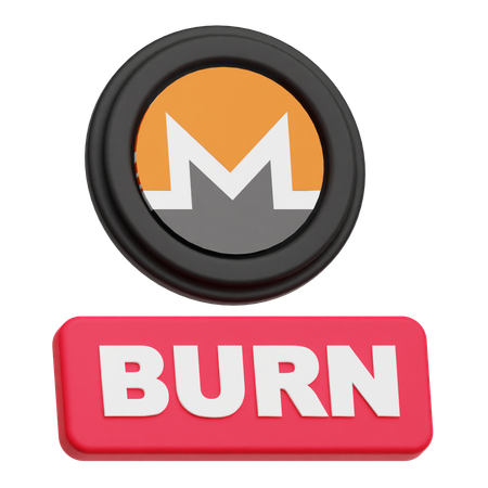 Burn Monero Token  3D Icon