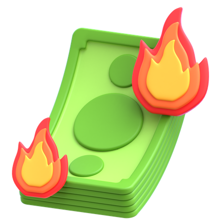 お金を燃やす  3D Icon