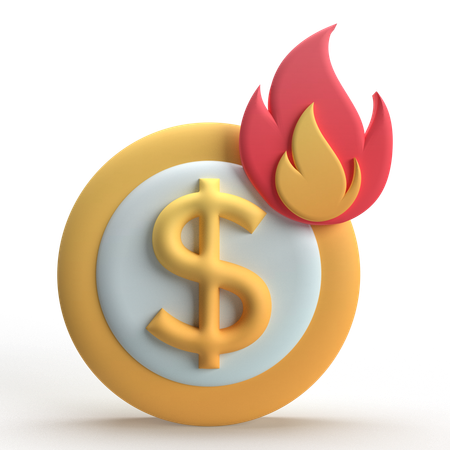 Burn Money  3D Icon