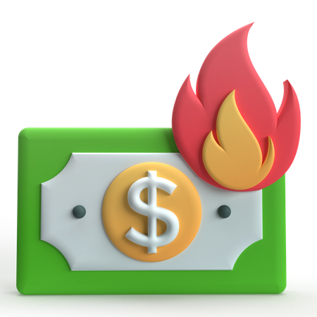 Burn Money  3D Icon