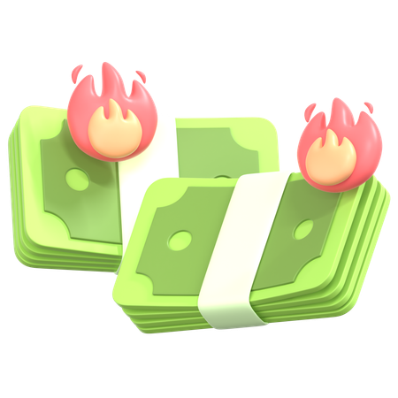 Burn Money  3D Icon