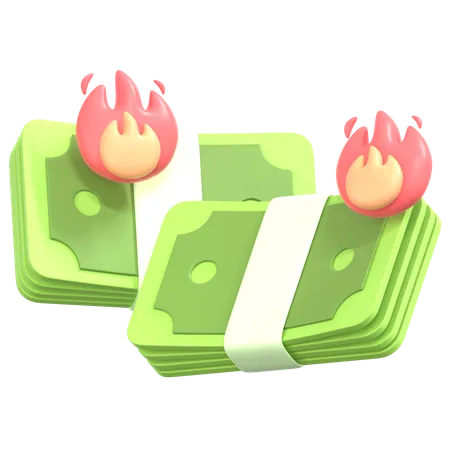 Burn Money  3D Icon