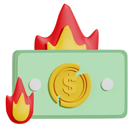 Burn Money  3D Icon