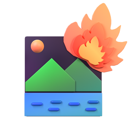 Burn Photo  3D Icon