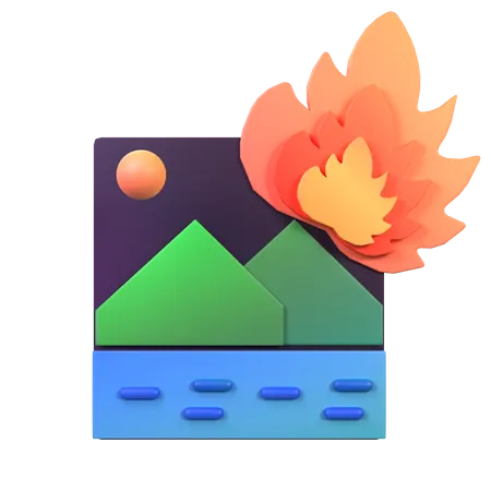 Burn Photo  3D Icon