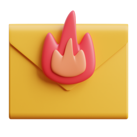Burned Email  3D Icon