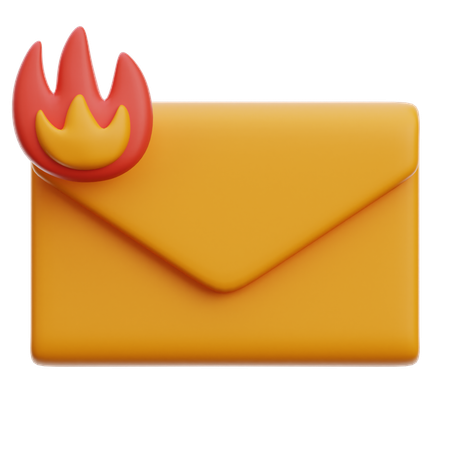 Burned Email  3D Icon