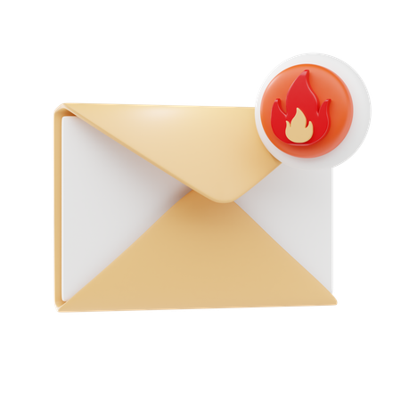 Burned Email  3D Icon