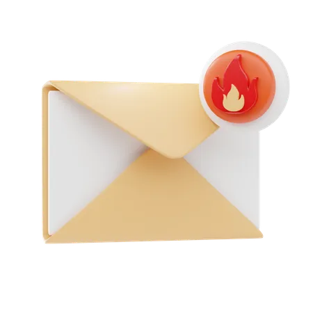 Burned Email  3D Icon