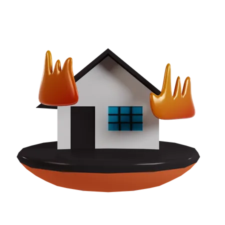 Burning Building  3D Icon