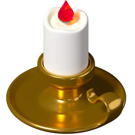 Burning Candle  3D Illustration