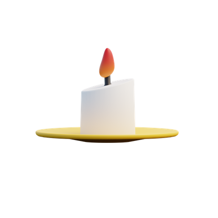Burning Candle 3D Illustration