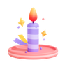 burning candle 3d illustration