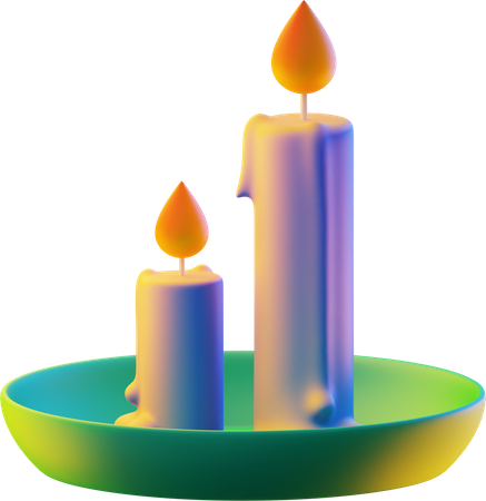 Burning Candles  3D Icon