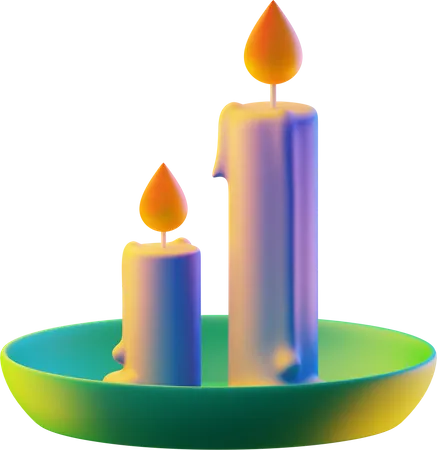 Burning Candles  3D Icon