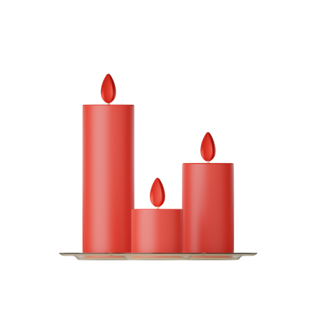 Burning Candles  3D Icon