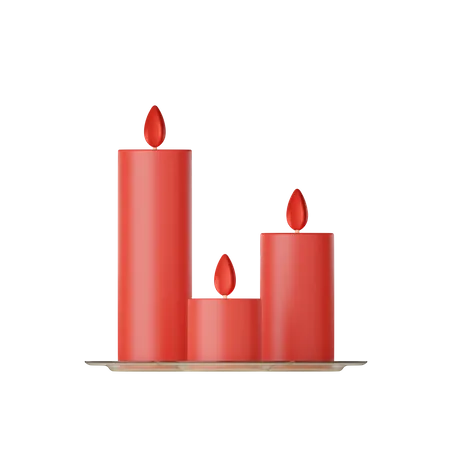 Burning Candles  3D Icon