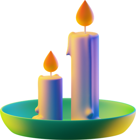 Burning Candles 3D Icon