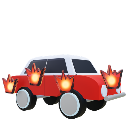 불타는 차  3D Icon