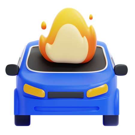 Burning Car  3D Icon