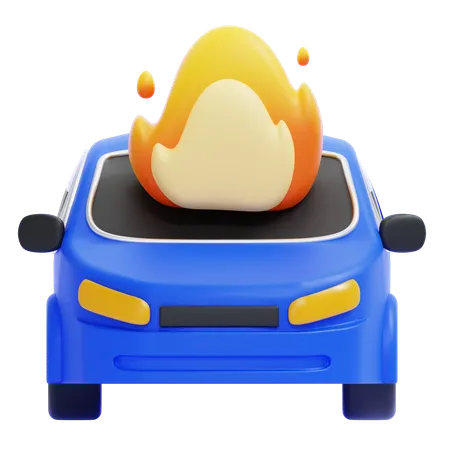 Burning Car  3D Icon