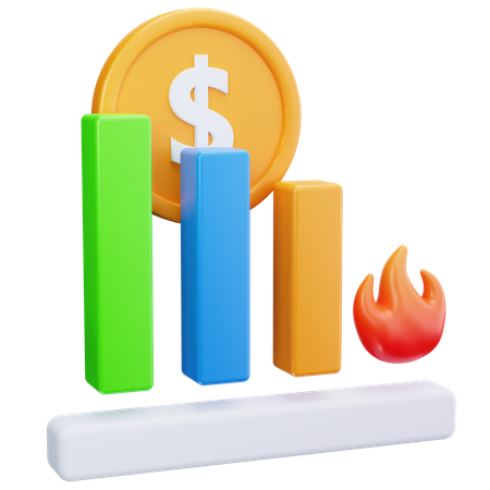 Burning Chart  3D Icon