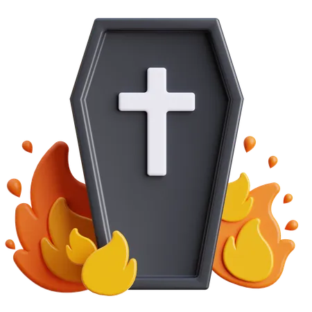 Burning Coffin  3D Icon