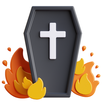 Burning Coffin  3D Icon