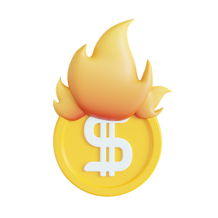 Burning Coin  3D Icon