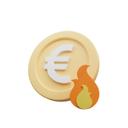 Burning Euro  3D Icon