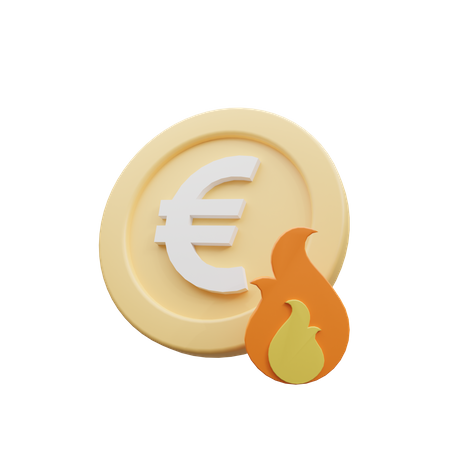 Burning Euro  3D Icon
