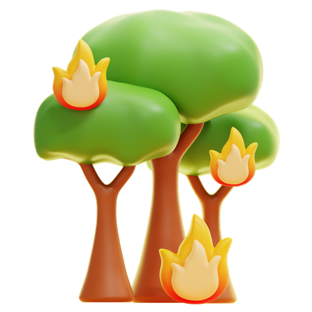 BURNING FOREST  3D Icon