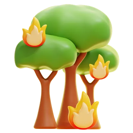 BURNING FOREST  3D Icon