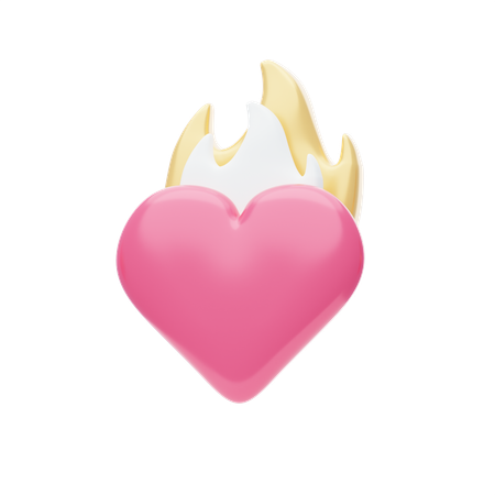 Burning Heart  3D Icon