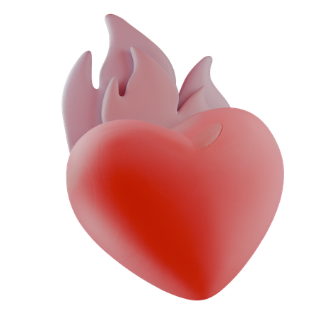 Burning Heart  3D Icon