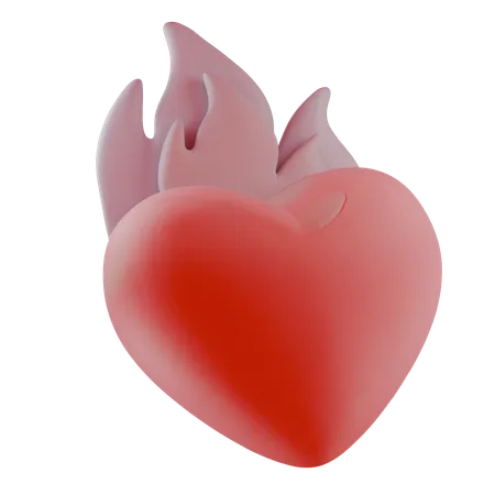 Burning Heart  3D Icon