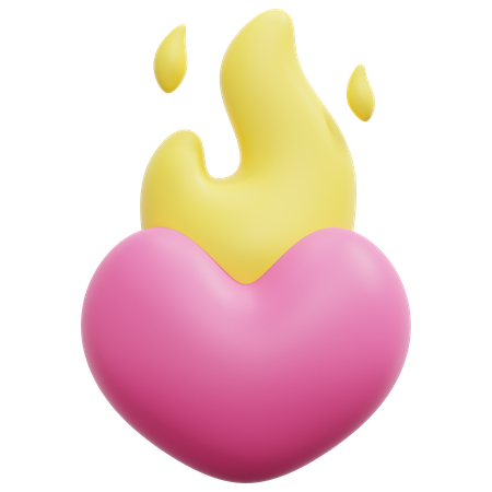 Burning Heart 3D Icon