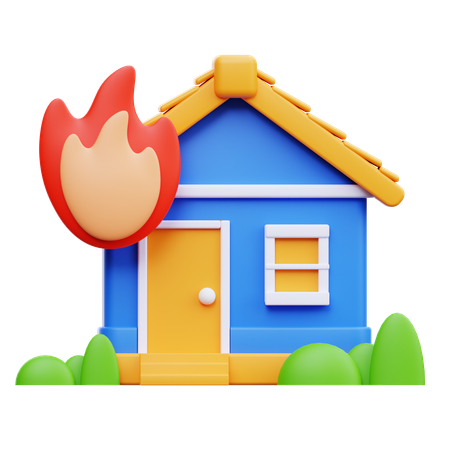 불타는 집  3D Icon