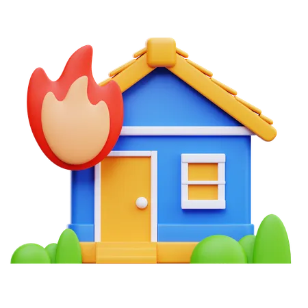 불타는 집  3D Icon