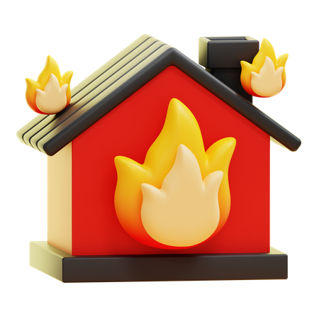 BURNING HOUSE  3D Icon