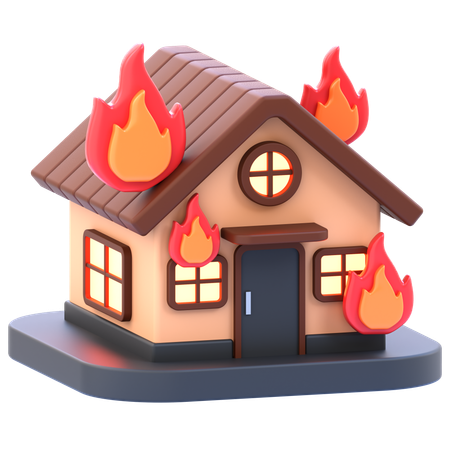 Burning House  3D Icon