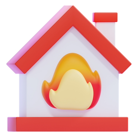 Burning House  3D Icon