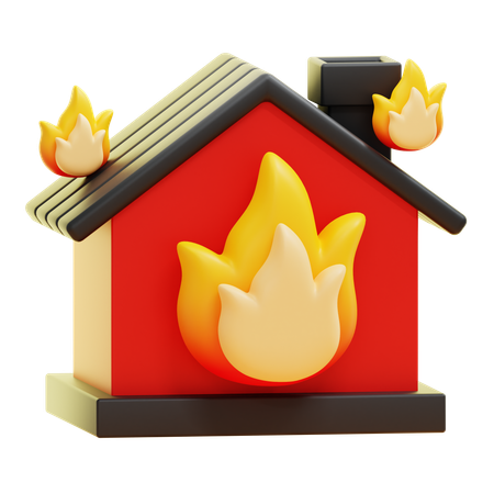 BURNING HOUSE  3D Icon