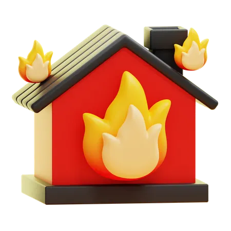BURNING HOUSE  3D Icon